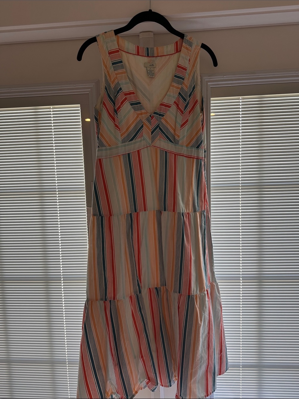 Vintage Anthropologie Odile dress Striped V-Neck Summer Dress - Multicolor